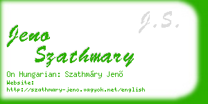 jeno szathmary business card